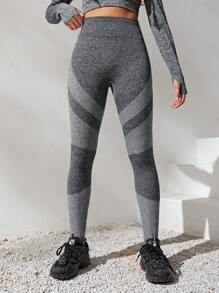 SHEIN Teen Girls' Seamless Knitted Jacquard Casual Sports Pants