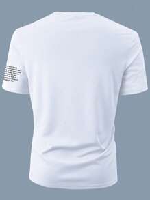 Manfinity Homme Men Letter Graphic Casual Short Sleeve Tee, For Going Out