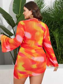 Swim Vcay Bộ bikini mùa hè Plus Size dành cho nữ Tie Dye Bikini Set 4 Set Carnival - Nhiều màu - Xem 4