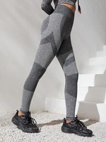 SHEIN Teen Girls' Seamless Knitted Jacquard Casual Sports Pants