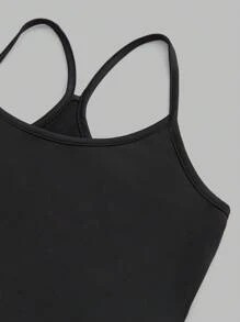SHEIN Essnce 3 件/套 不同款式純色女背心 - 黑色 - 查看 5