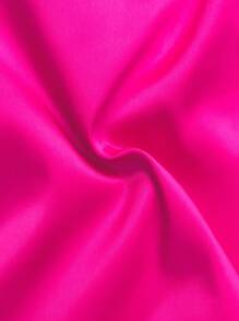 SHEIN SXY Plus Size Women's Off Shoulder Side Slit Dress - Pink - View 3