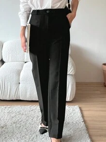 DAZY Women's Solid Color Suit Pants - Black - View 3