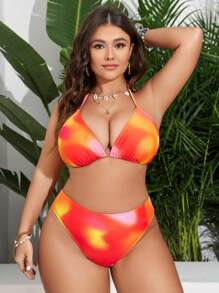 Swim Vcay Bộ bikini mùa hè Plus Size dành cho nữ Tie Dye Bikini Set 4 Set Carnival - Nhiều màu - Xem 6