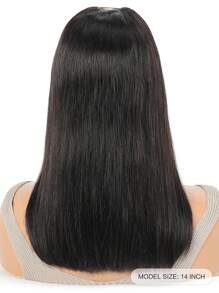 Straight Hair U-Part Wig 100% Real Remy Natural Black Color Short Short Human Hair Machine Made Bob Wig Beginner Friendly Natural Invisible Edge For Woman - SNatural - View 4