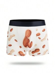 شورت طباعة رجالي بتصميم الفول السوداني واللوز - متعدد الألوان - مشاهدة 1