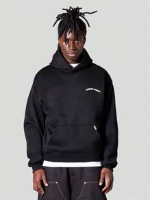 SUMWON Hoodie With Front And Back Graphic Print - Black - View 2