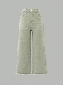 SHEIN Wildeya Pantalon Évasé Pour Filles Pré-adolescentes, Décontracté, À La Mode Pour Les Jours