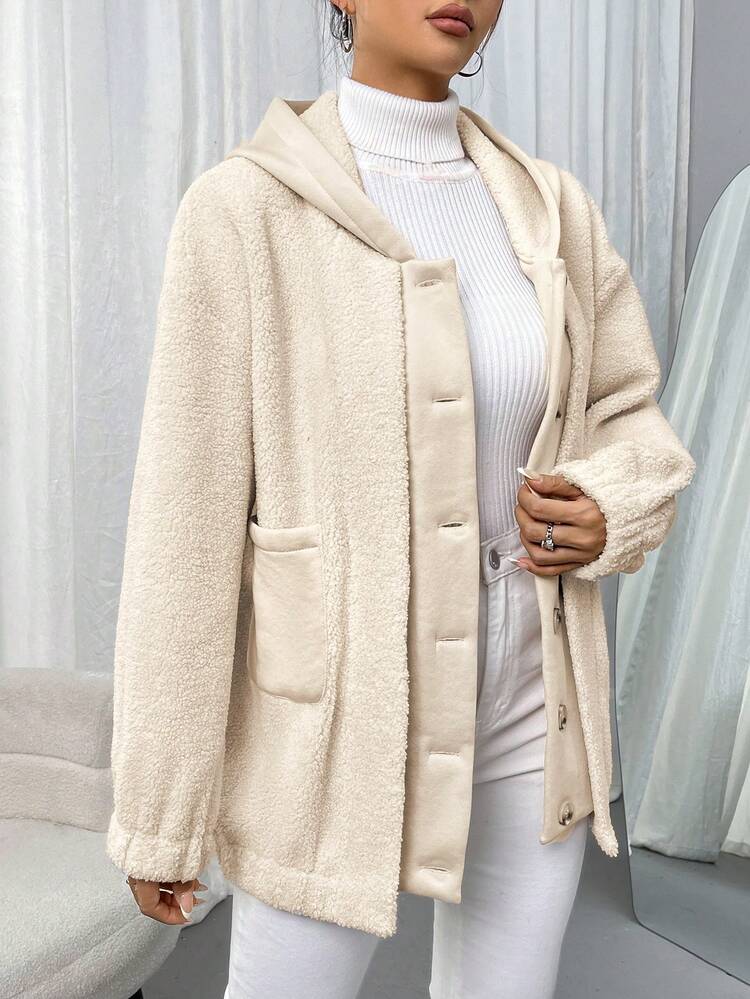 Women'S Single Breasted Hooded Long Sleeve Coat Fall Cloth For Women