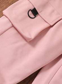 SHEIN Quần thể thao Con gái Túi màu trơn - Hồng - Xem 5