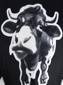 شورت بوكسر مطبوع للرجال بنمط البقرة - الأسود - مشاهدة 3