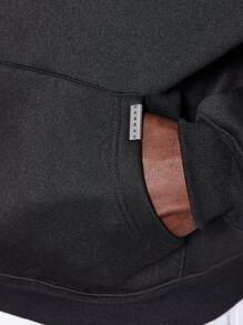 SUMWON Hoodie With Front And Back Graphic Print - Black - View 5