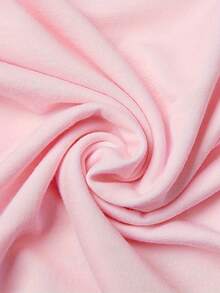 Plus Ribbed Trim Loose Sweatshirt Tops - Pink - View 3