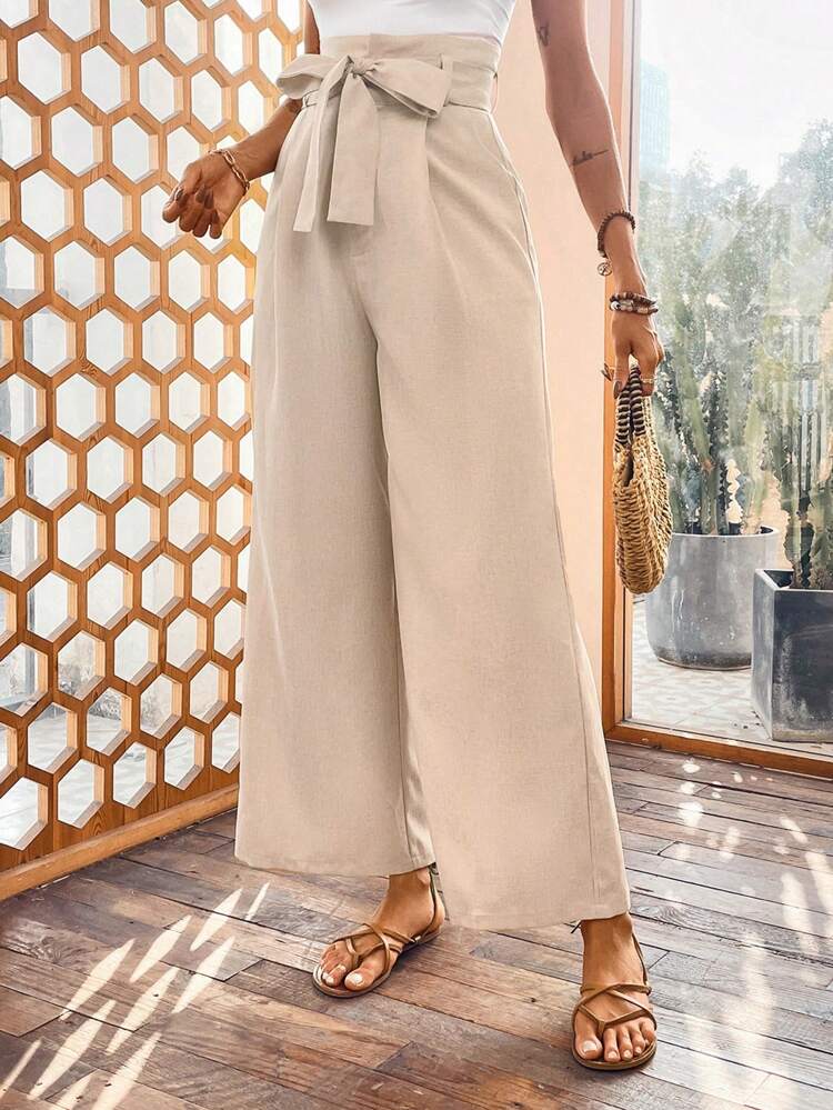 Women's High Waisted Knot Front Dress Pants