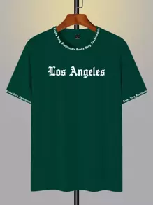 Manfinity Roghcode Solid Color English Letter Printed Short-Sleeved Round Neck T-Shirt, Suitable For Daily Wear, Going Out, Leisure, Sports, School, Travel, Family Gatherings And Other Occasions. Can Be Worn By Both Men And Women, Short-Sleeved T-Shirt, Summer T-Shirt. Multiple T-Shirts Can Be Given As Gifts To Family Members.