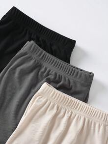 Flirla 大尺碼純色緊身褲 - 深灰色 - 查看 5