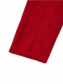 SHEIN Clasi Women's Large Lapel Long Sleeve Woolen Coat - Red - View 6