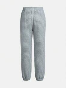 SHEIN Tween Boy Patch Detail Top And Pants 2pcs Set - Grey - View 4
