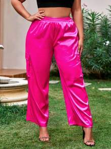 SHEIN SXY 大碼女士運輸褲 - 玫紅色 - 查看 5