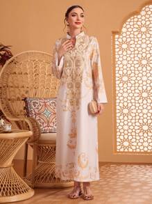 Al Najma 女性花卉印花v領土耳其束腰襯衫