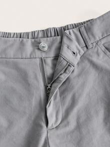 SHEIN EZwear Women's Grey Woven Cargo Shorts - Grey - View 4