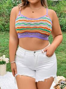 Flirla Kích thước lớn Của phụ nữ Đúng mốt Xu hướng: Cắt giảm Knit ngọn Với Móc sự thêu - Nhiều màu - Xem 5