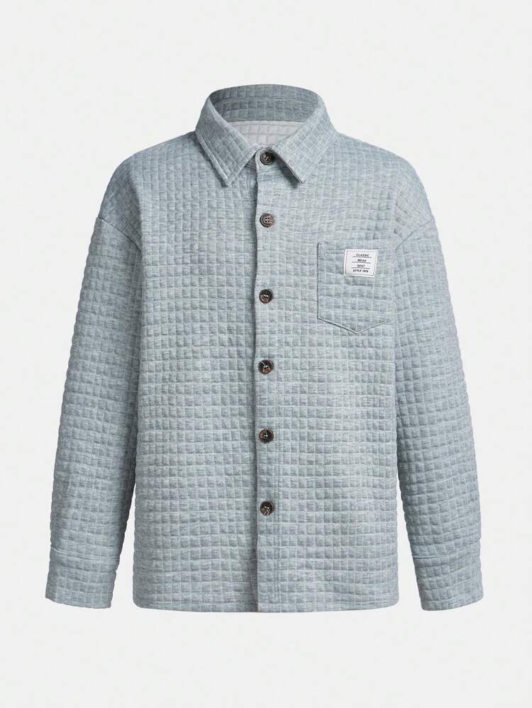 Tween Boy Patch Detail Top And Pants 2pcs Set