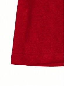 SHEIN Clasi Women's Large Lapel Long Sleeve Woolen Coat - Red - View 4