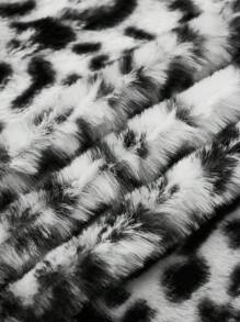 SHEIN LUNE Women'S Plus Size Leopard Print Front Open Jacket - Grey - View 5