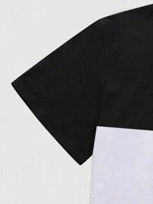 Manfinity Homme Men's Color-Contrasted Seagull Pattern Short Sleeve T-Shirt - Black - View 3