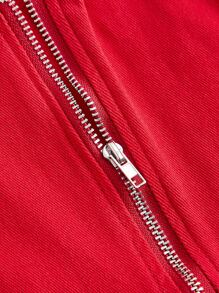 SHEIN Essnce 大尺碼女性性感修身牛仔背心上衣 - 紅色 - 查看 6