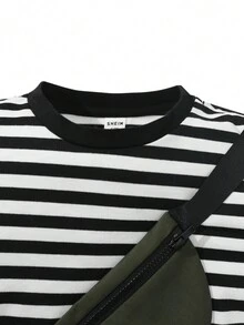 Boys' Striped T-Shirt And Pants Set, Casual - Multicolor - View 3