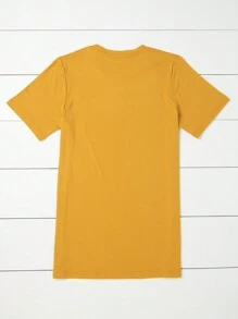 SHEIN LUNE 大碼月亮和印花T恤 - 芥末黃 - 查看 2