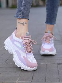 Breathable Mesh Sports Shoes For Casual And Comfortable Wear - Purple - View 5