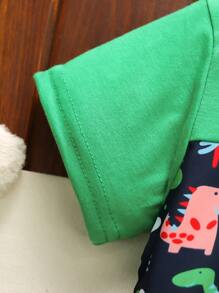 SHEIN Young Boy Dinosaur Printed 2pcs Outfit