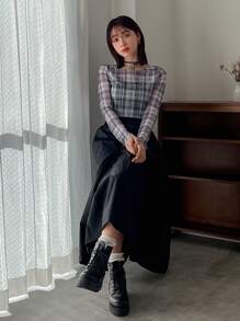 FRIFUL 女式格子透明上衣 长袖女式上衣 - 彩色 - 查看 6