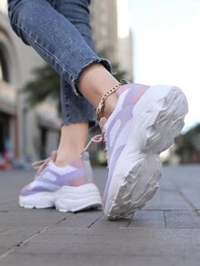 Breathable Mesh Sports Shoes For Casual And Comfortable Wear - Purple - View 3