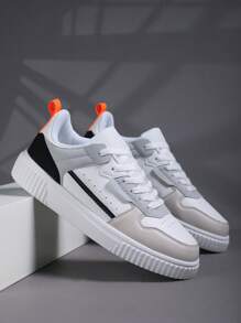 男士运动鞋男时尚帅气休闲鞋系带男鞋滑板鞋男士运动鞋个性街头男鞋 - 彩色 - 查看 3