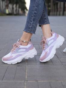 Breathable Mesh Sports Shoes For Casual And Comfortable Wear - Purple - View 1