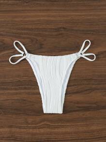 SHEIN Swim Summer Women'S Textured Bikini Bottom - White - View 5