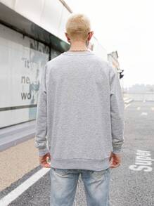 Men's 2024 Happy New Year Printed Short Sleeve T-Shirt - Grey - View 2