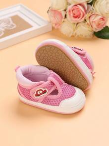 嬰兒和幼兒魔鬼氈扣平底鞋 - 粉色 - 查看 2