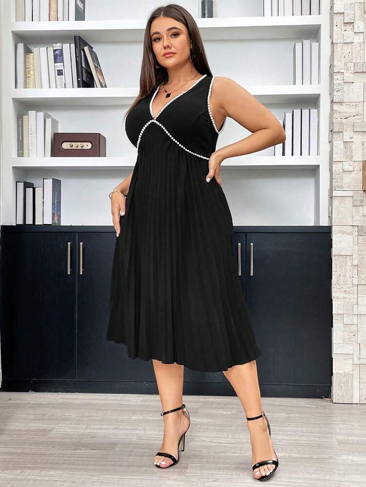 Women's Elegant Sleeveless Plus Size Dress For Spring/Summer