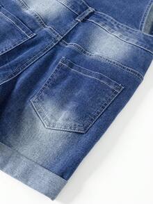 Quần short denim co giãn co giãn của cô gái Tween - Rửa tối - Xem 3