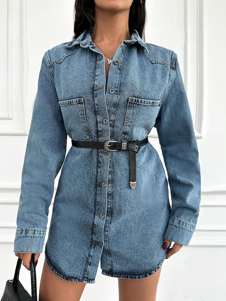 Giacca di jeans da donna, lunga, oversize, a maniche lunghe, Y2k, in stile vintage, con tasche e bottoni, a, M