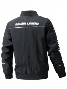 Manfinity LEGND Chaqueta De Carreras Para Hombre En Talla Grande - Negro - Ver 2