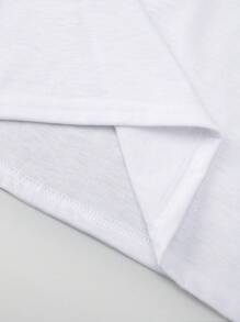 SHEIN Young Girl 1pc Pink Ombre Heart Pattern Printed Short Sleeve T-Shirt For Summer - White - View 5