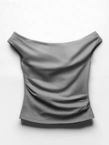 SHEIN EZwear Damski Pofałdowany Topy