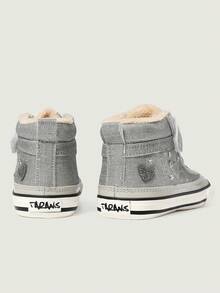 TARANIS Winter Warm Thermal Lined Anti-Slip Wear-Resistant Flat Bottom Children's Sports Sneakers - Light Grey - View 5