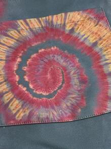 ROMWE Hippie Mono De Peto De Tinte Anudado Para Mujer - Multicolor - Ver 3